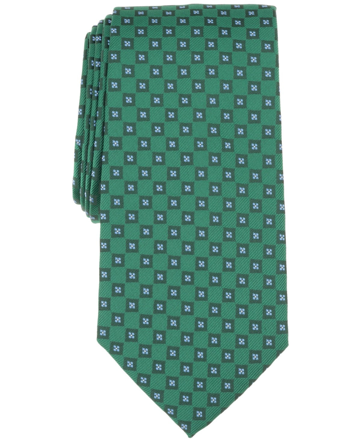 Club Room Mens Wyers Medallion Neck Tie Green