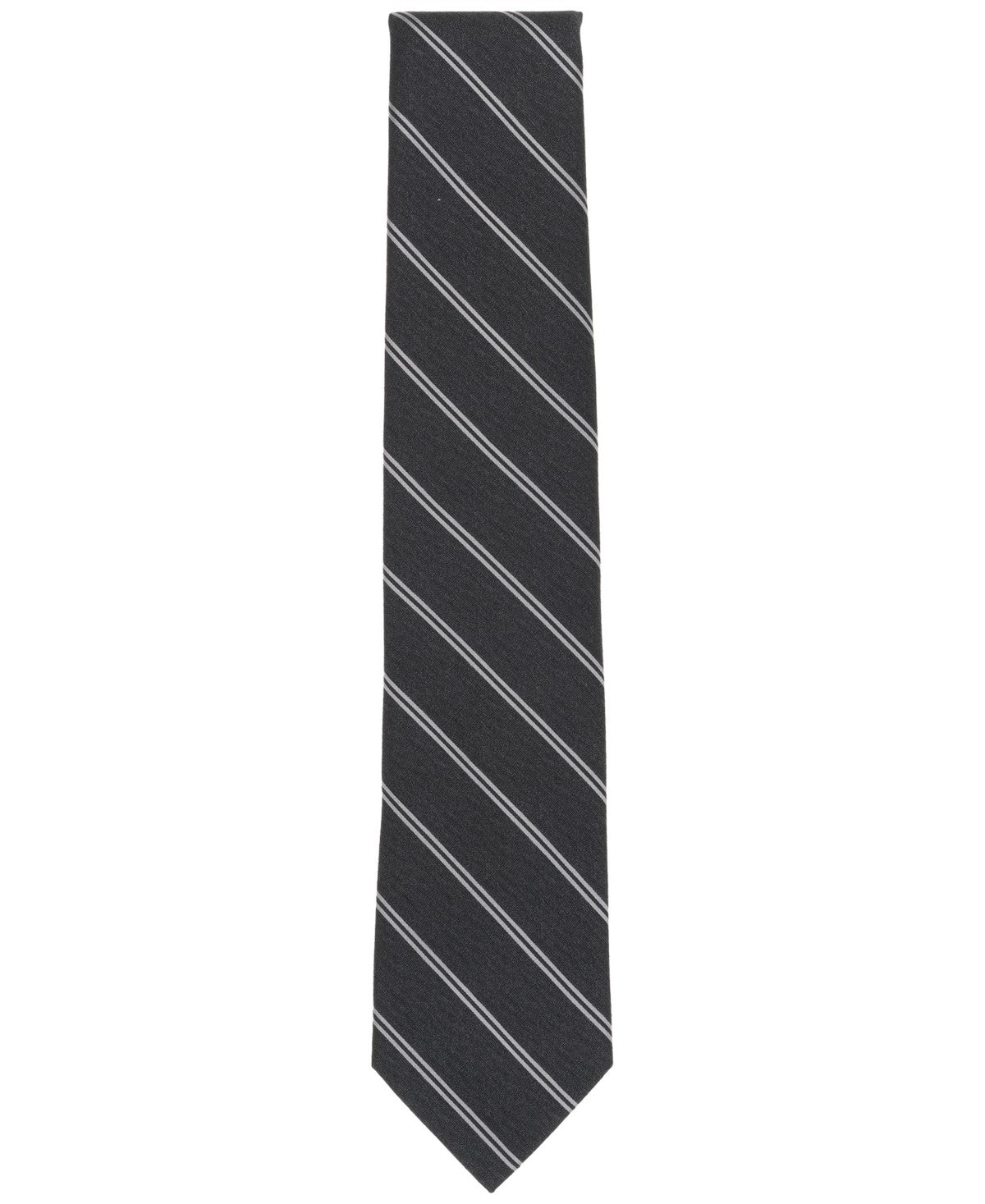Michael Kors Mens Fischelle Stripe Neck Tie Black