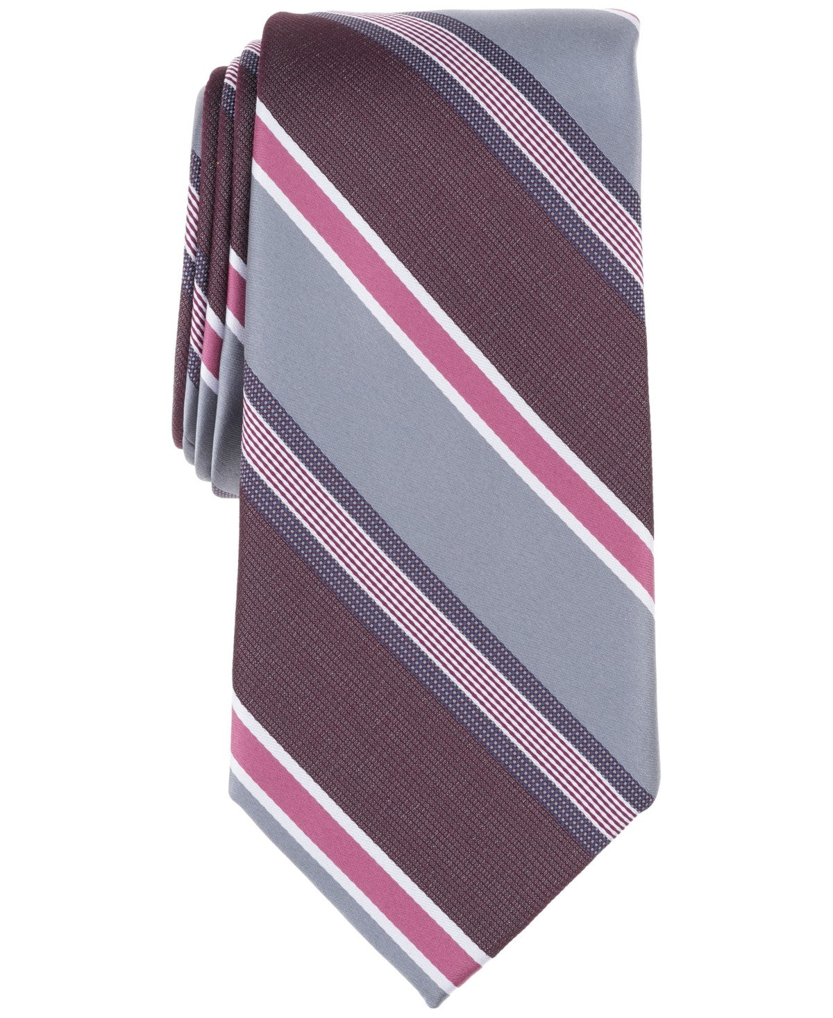 Perry Ellis Mens Korrine Stripe Neck Tie Red Pink