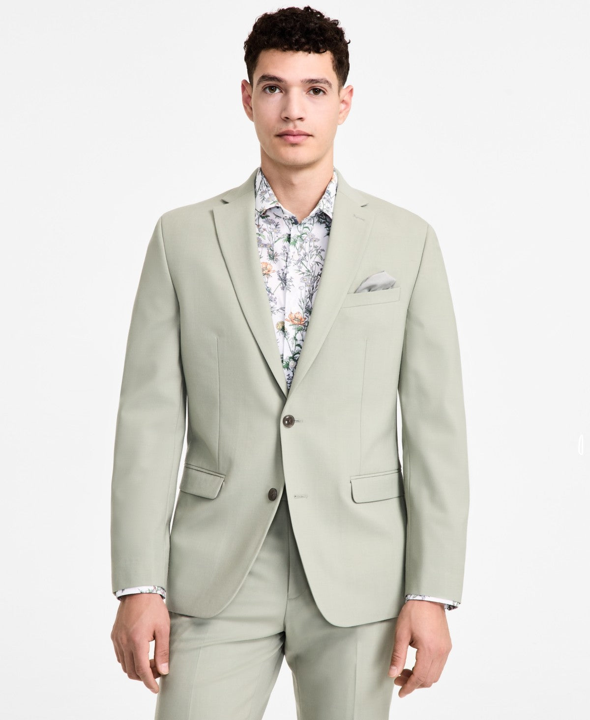Bar Iii Mens Slim fit Suit Jacket Blazer 40 S Sage Green Solid