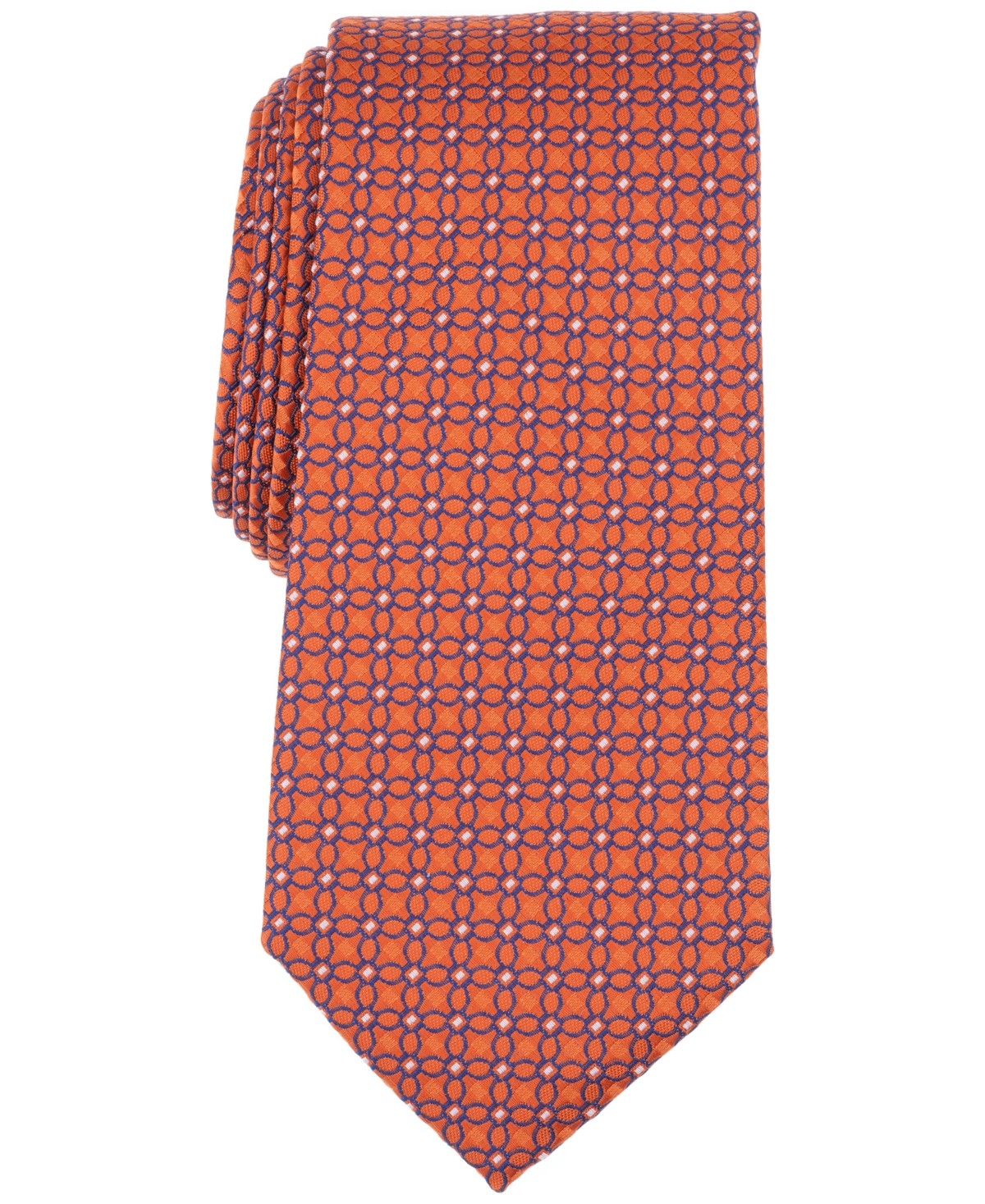 Club Room Mens Auriga Medallion Neck Tie Orange Blue