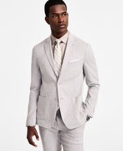 Calvin Klein Mens Slim fit Suit Jacket Blazer 36 R Light Grey Striped Linen