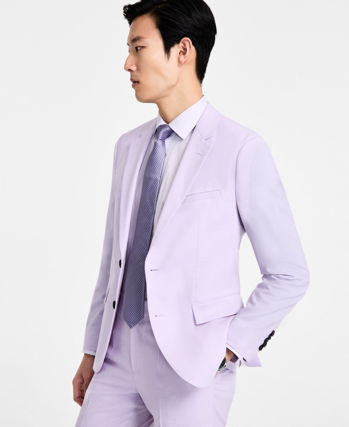 Hugo Boss Mens Modern fit Suit Jacket Blazer 42 L Lavender Purple Solid Stretch
