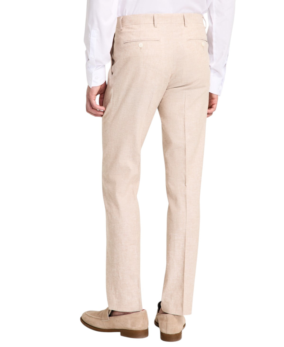Tommy Hilfiger Mens Modern fit Linen Dress Pants 34 / 30 Beige Solid