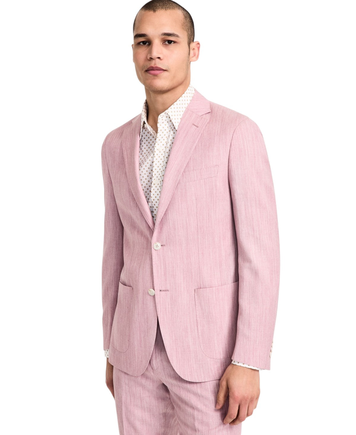 Michael Kors Mens Classic fit Suit Jacket Blazer 38 R Pink Solid Wool
