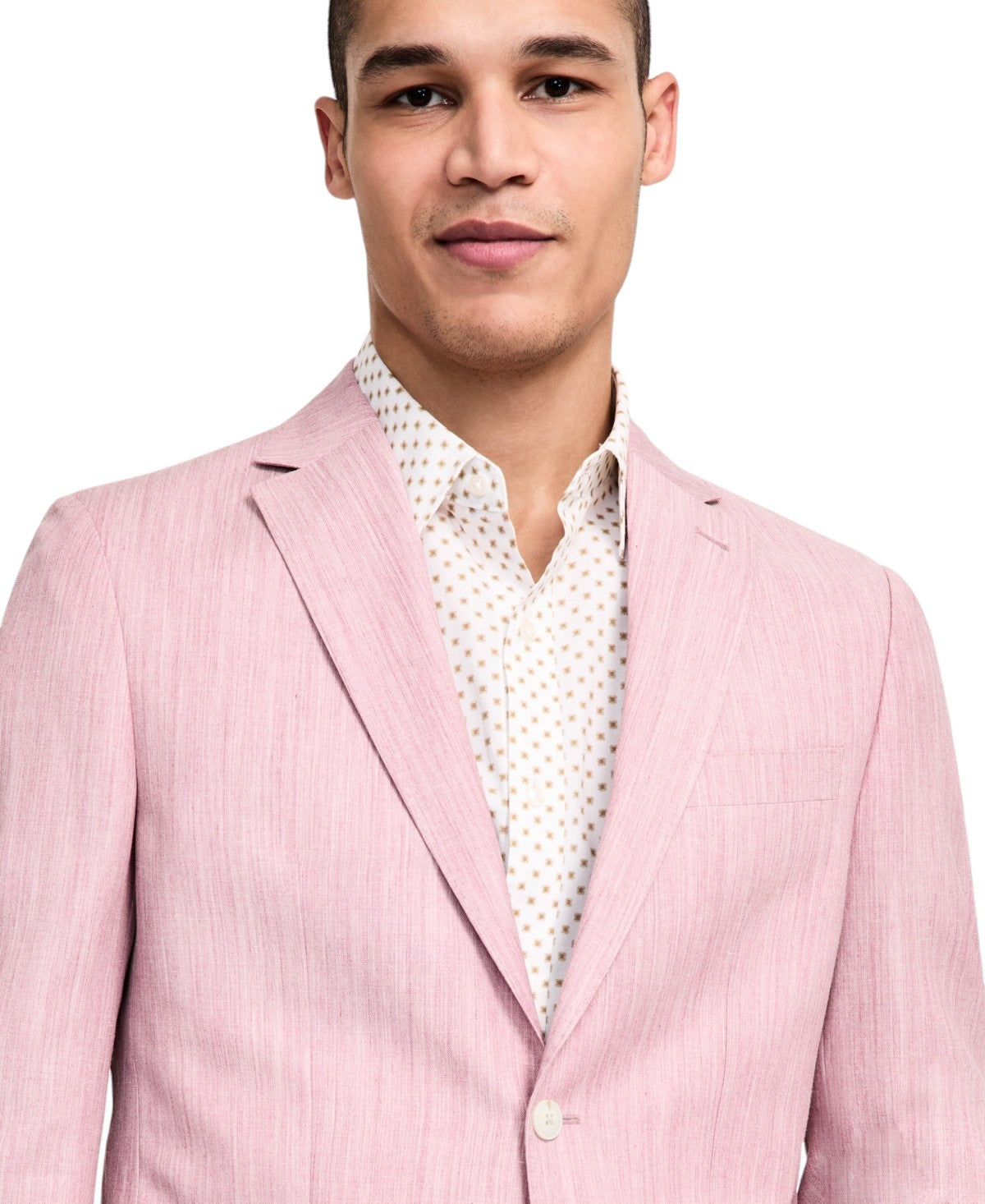 Michael Kors Mens Classic fit Suit Jacket Blazer 38 R Pink Solid Wool