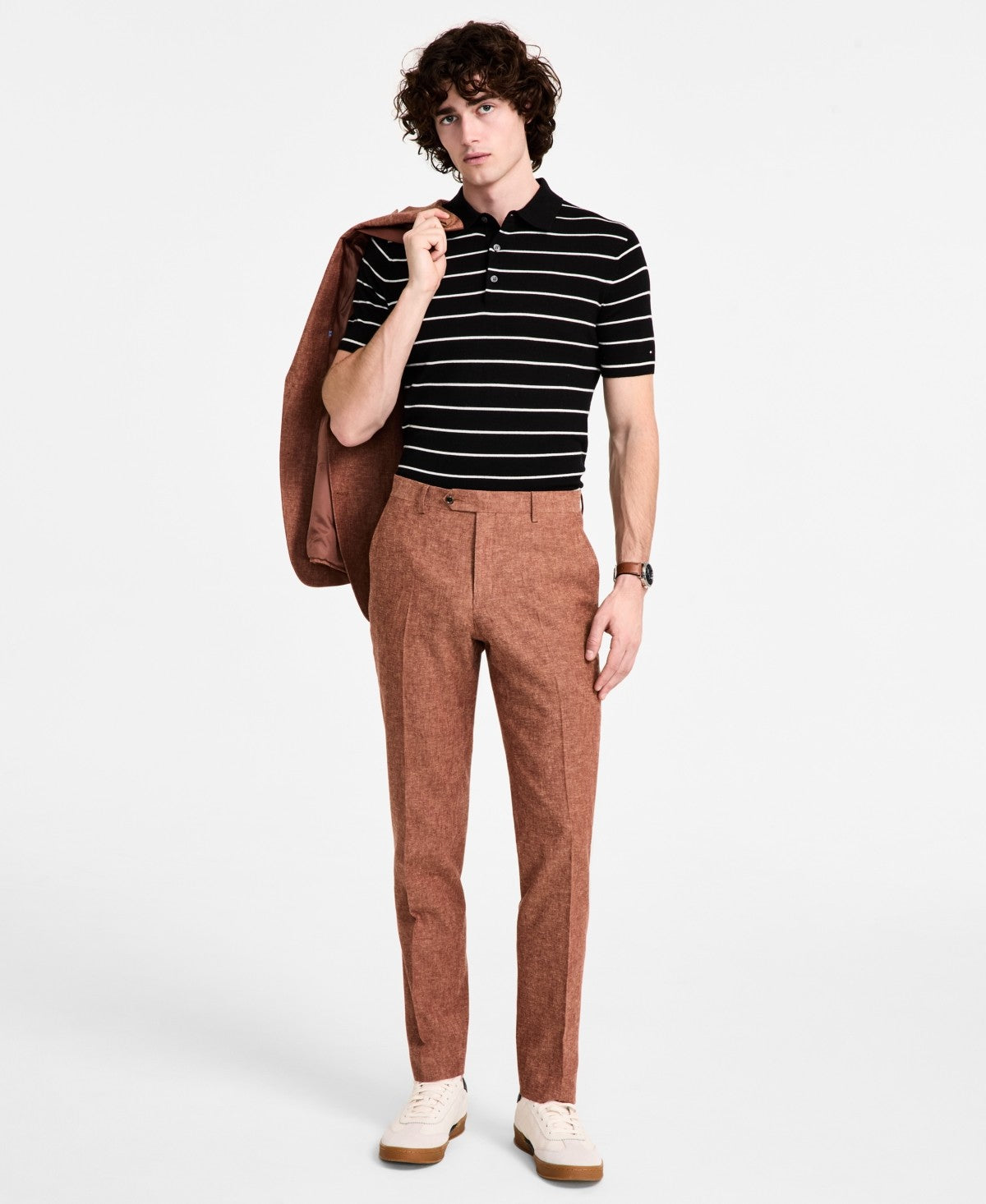 Tommy Hilfiger Mens Modern fit Dress Pants 38 / 34 Brown Solid