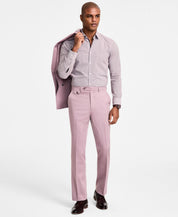 Tayion Mens Regular fit Dress Pants 32 / 30 Purple Solid Stretch