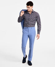 Bar Iii Mens Slim fit Dress Pants 30 / 30 Light Blue Solid Stretch