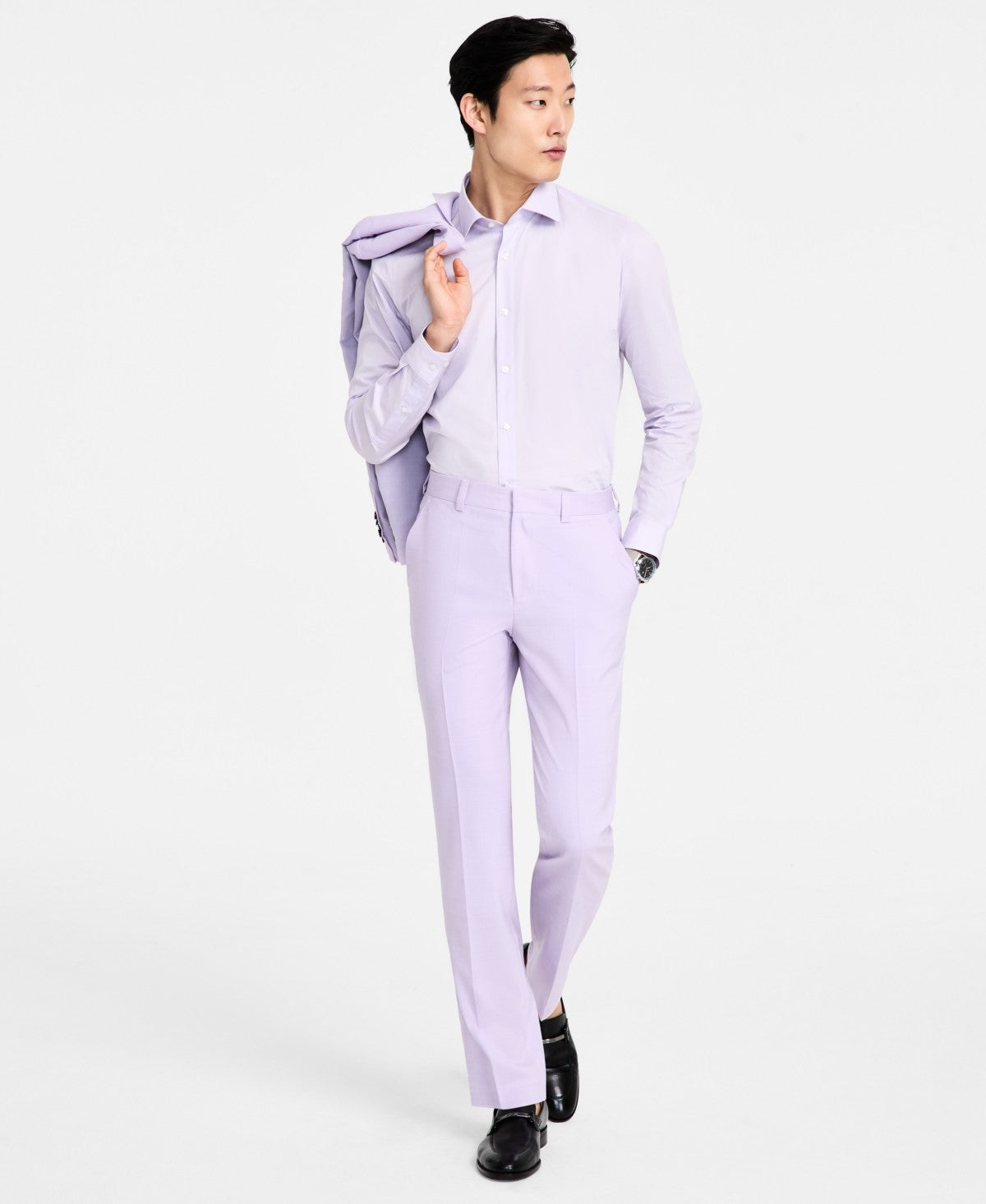 Hugo Boss Mens Modern fit Dress Pants 36 / 32 Purple Solid