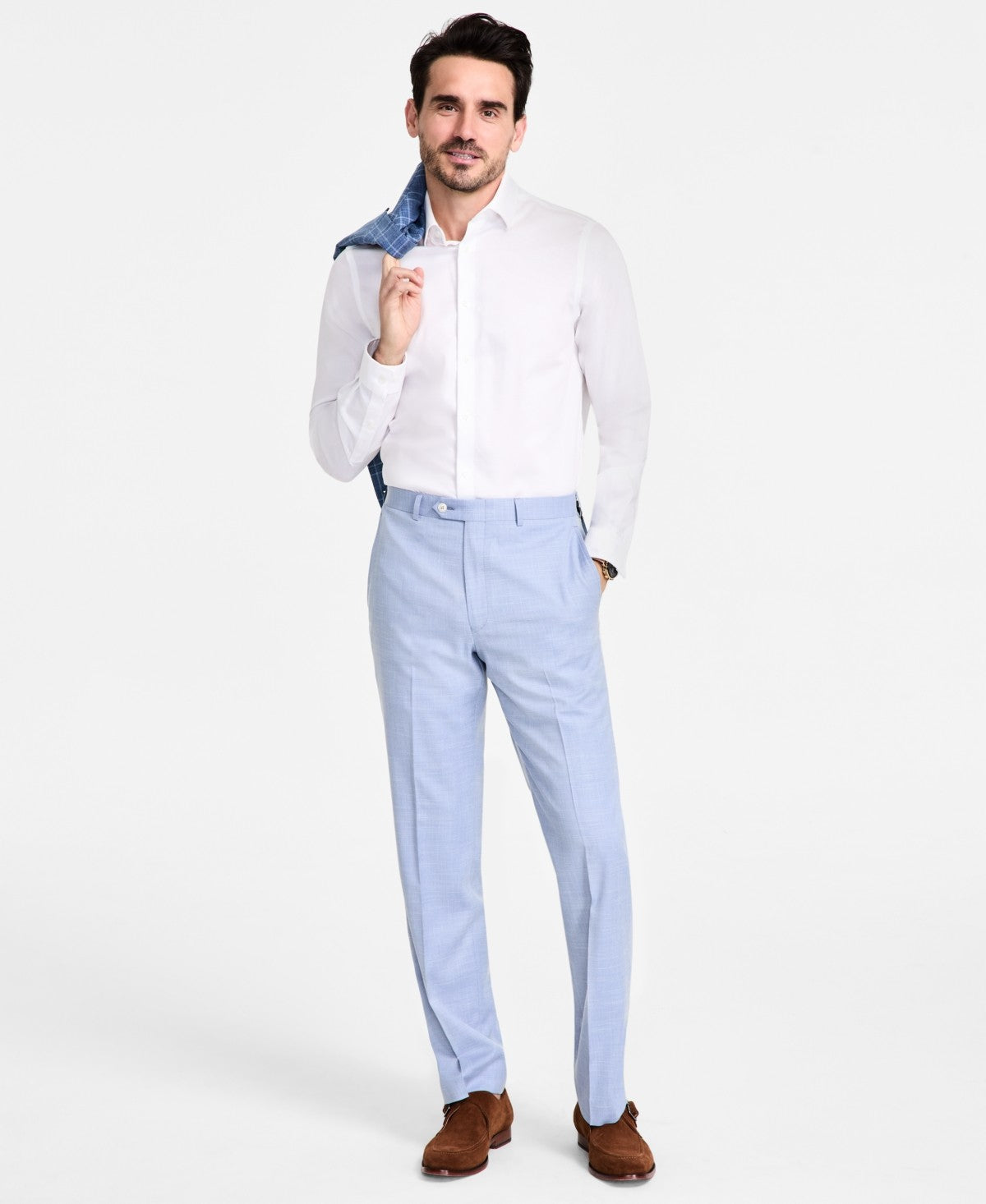 Michael Kors Mens Classic fit Dress Pants 34 / 34 Light Blue Solid
