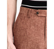 Tommy Hilfiger Mens Modern fit Linen Dress Pants 42 / 30 Brown Solid