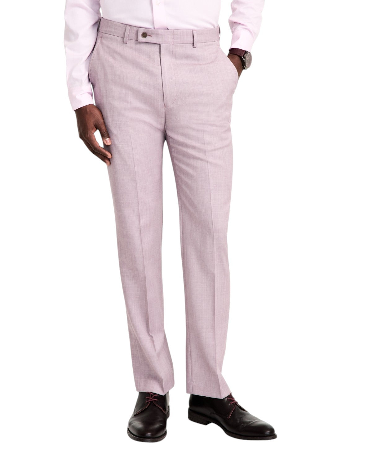 Calvin Klein Mens Slim fit Wool Dress Pants 32 / 32 Pink Solid
