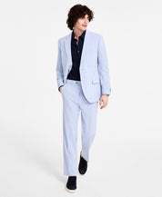 Nautica Mens Modern fit 2 Piece Suit 44 R / 38 Waist Light Blue Solid Stretch