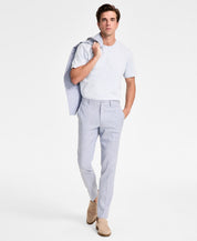 Calvin Klein Mens Slim fit Dress Pants 32 / 30 Light Blue Striped Stretch Linen