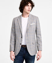 Nautica Mens Modern fit Sport Coat Blazer 40 R Light Grey Plaid