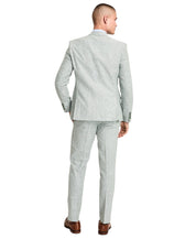 Bar Iii Mens Slim fit Suit Jacket Blazer 38 L Sage Green Solid Stretch Linen