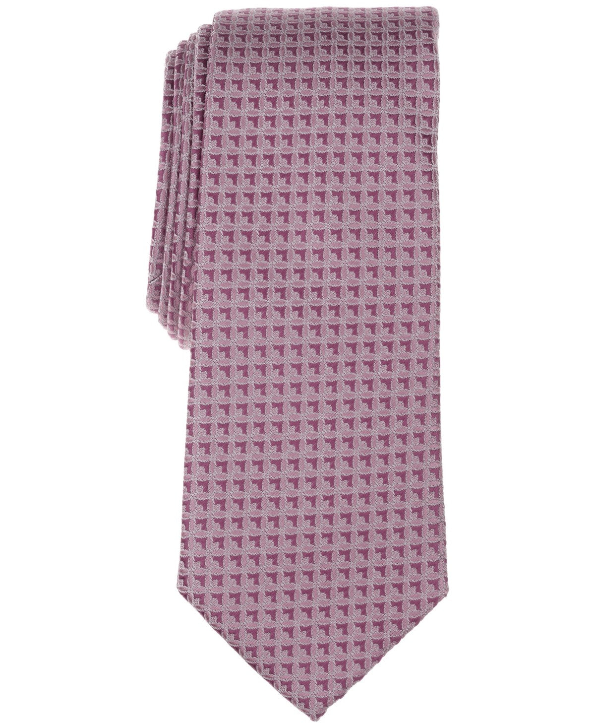Alfani Mens Shiel Mini-Pattern Neck Tie Pink Dusty Pink