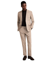 Nick Graham Mens Slim fit 2 Piece Suit 36 R Pants 29 / 32 Tan Windowpane