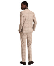 Nick Graham Mens Slim fit 2 Piece Suit 36 R Pants 29 / 32 Tan Windowpane