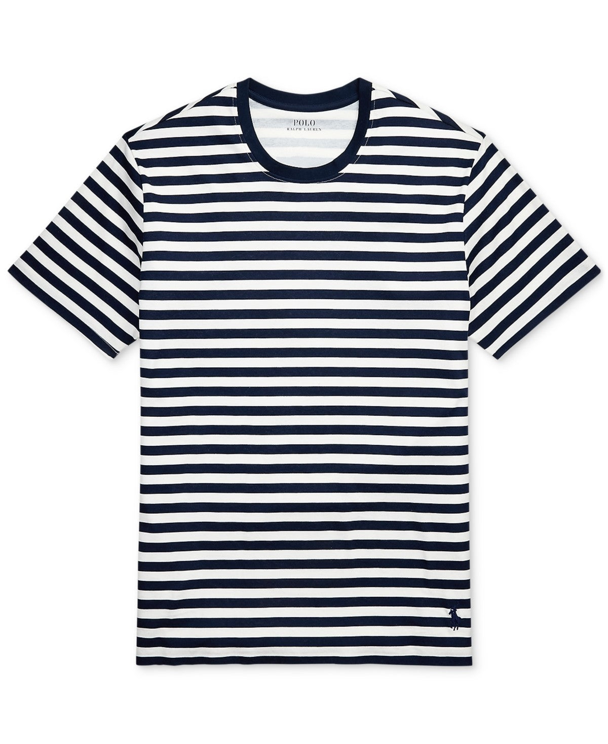 Polo Ralph Lauren Mens Striped Short Sleeve Crewneck T-Shirt Medium blue/white