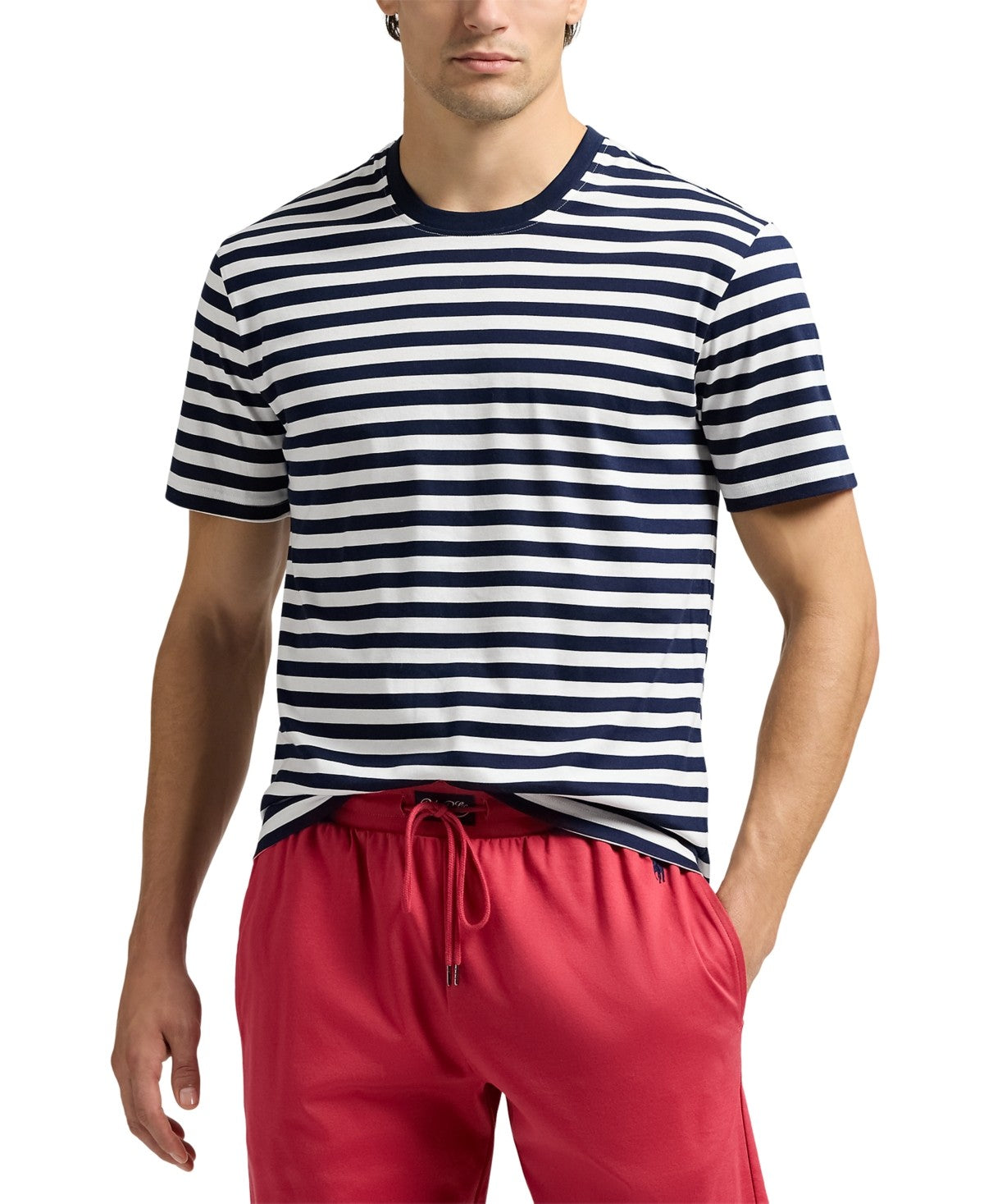 Polo Ralph Lauren Mens Striped Short Sleeve Crewneck T-Shirt Medium blue/white