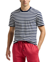 Polo Ralph Lauren Mens Striped Short Sleeve Crewneck T-Shirt Medium blue/white