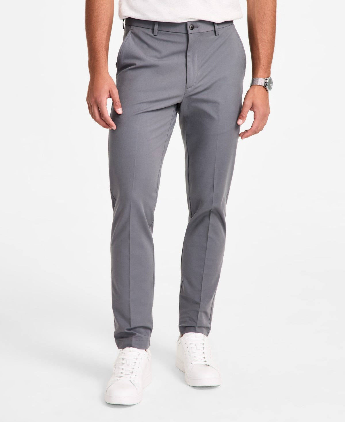 Michael Kors Mens Classic fit Cotton Dress Pants 35 / 30 Grey Solid