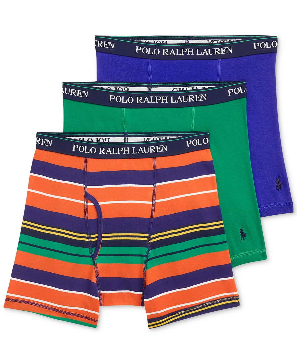 Polo Ralph Lauren Mens 3 Pack Boxer Brief Underwear XL Blue Green Striped