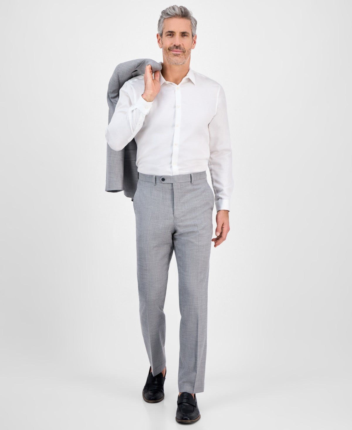 Tallia Mens Classic fit Dress Pants Pants 38 / 32 Grey Solid