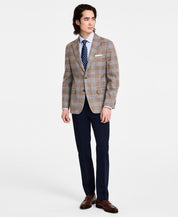 Tommy Hilfiger Mens Modern fit Sport Coat Blazer 46 L Beige Plaid