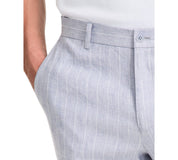 Calvin Klein Mens Skinny fit Dress Pants 32 / 34 Light Blue Striped Linen