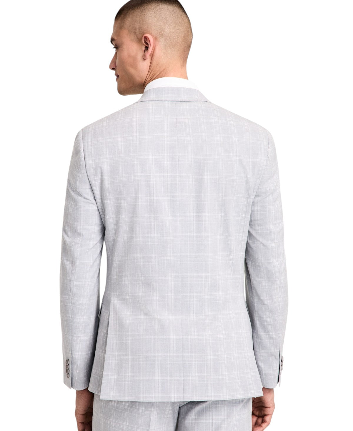 Alfani Mens Slim fit Suit Jacket Blazer 42 R Light Gray Plaid