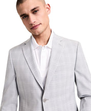 Alfani Mens Slim fit Suit Jacket Blazer 42 R Light Gray Plaid
