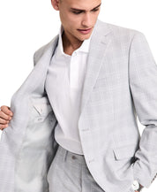 Alfani Mens Slim fit Suit Jacket Blazer 42 R Light Gray Plaid