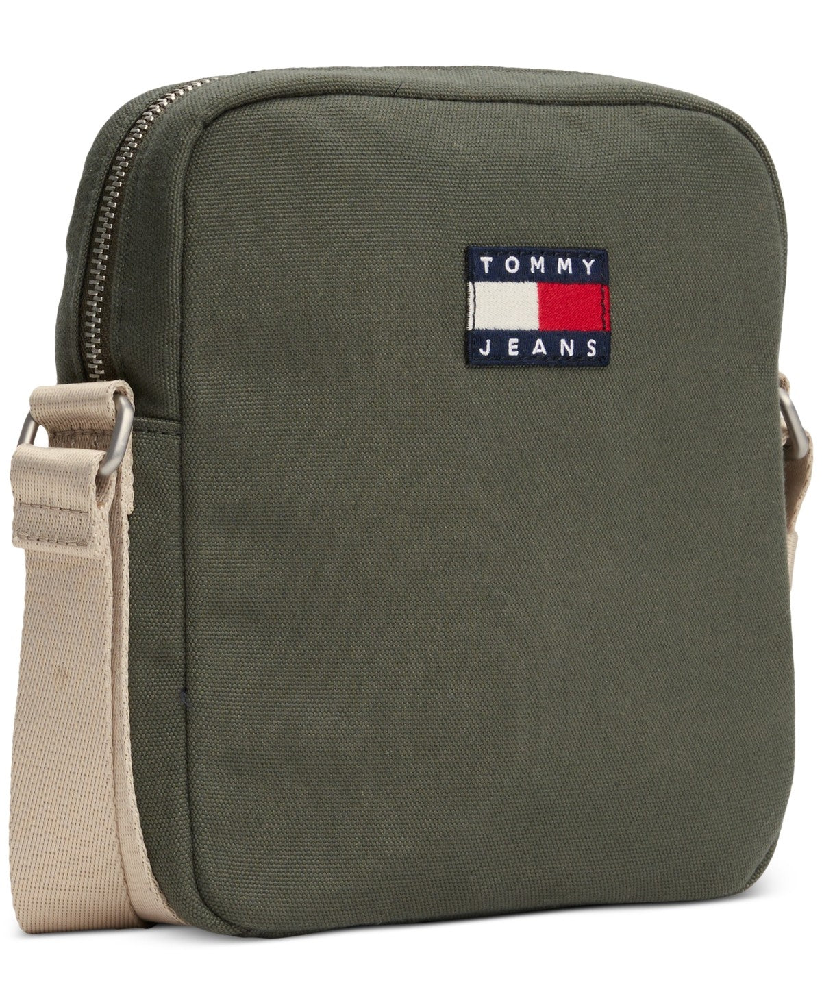 Tommy Hilfiger Mens Tommy Jeans Retro Reporter Bag Pewter Green