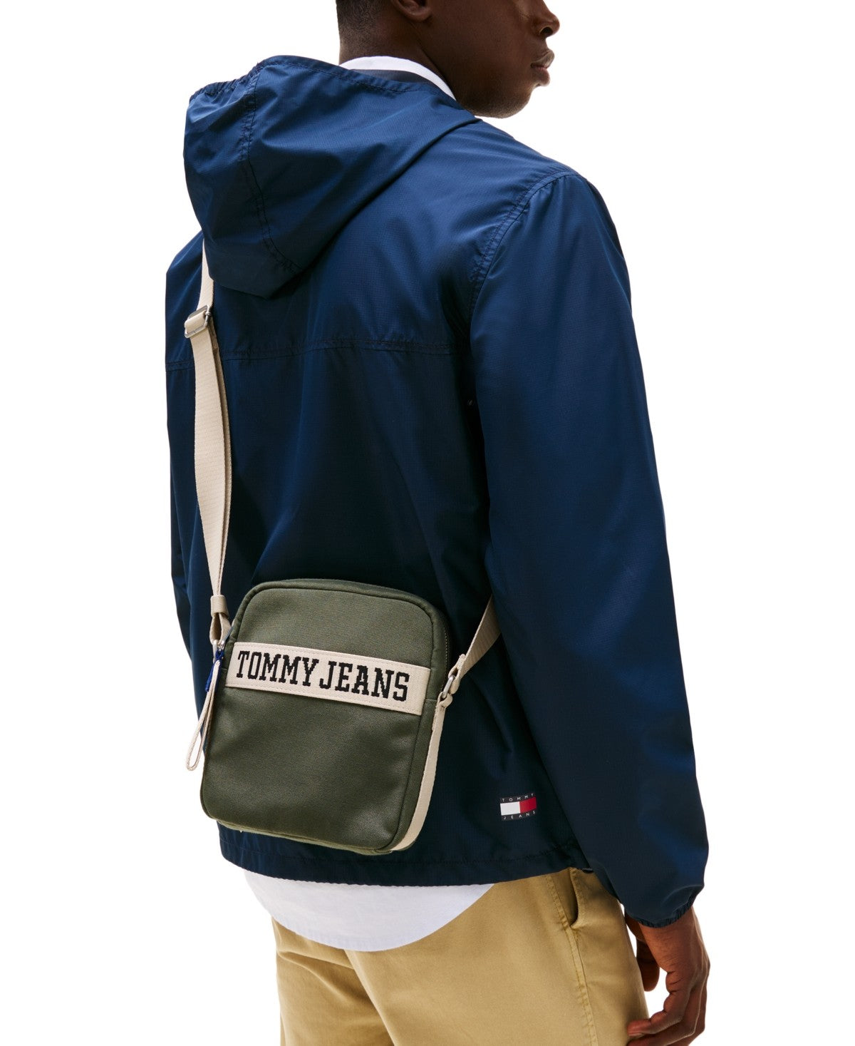 Tommy Hilfiger Mens Tommy Jeans Retro Reporter Bag Pewter Green