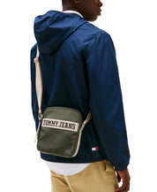Tommy Hilfiger Mens Tommy Jeans Retro Reporter Bag Pewter Green