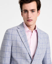 Tommy Hilfiger Mens Modern fit Linen Cotton Sport Coat Blazer 38 L Blue Plaid