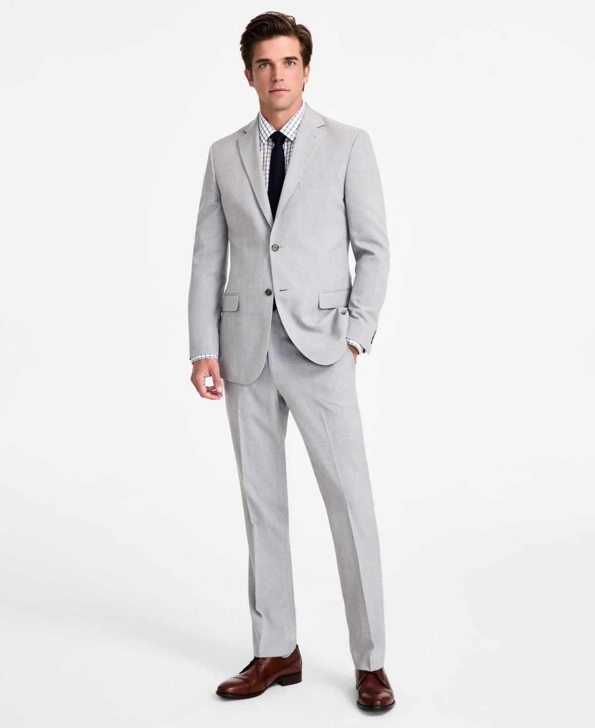 Dkny Mens Modern Fit Suit Jacket 44 Regular Light Grey DNUR218W0022
