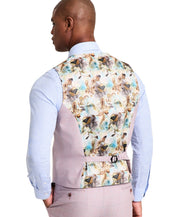 Tayion Mens Regular fit Double Breasted Button-Up Suit Vest XL Pink Plaid