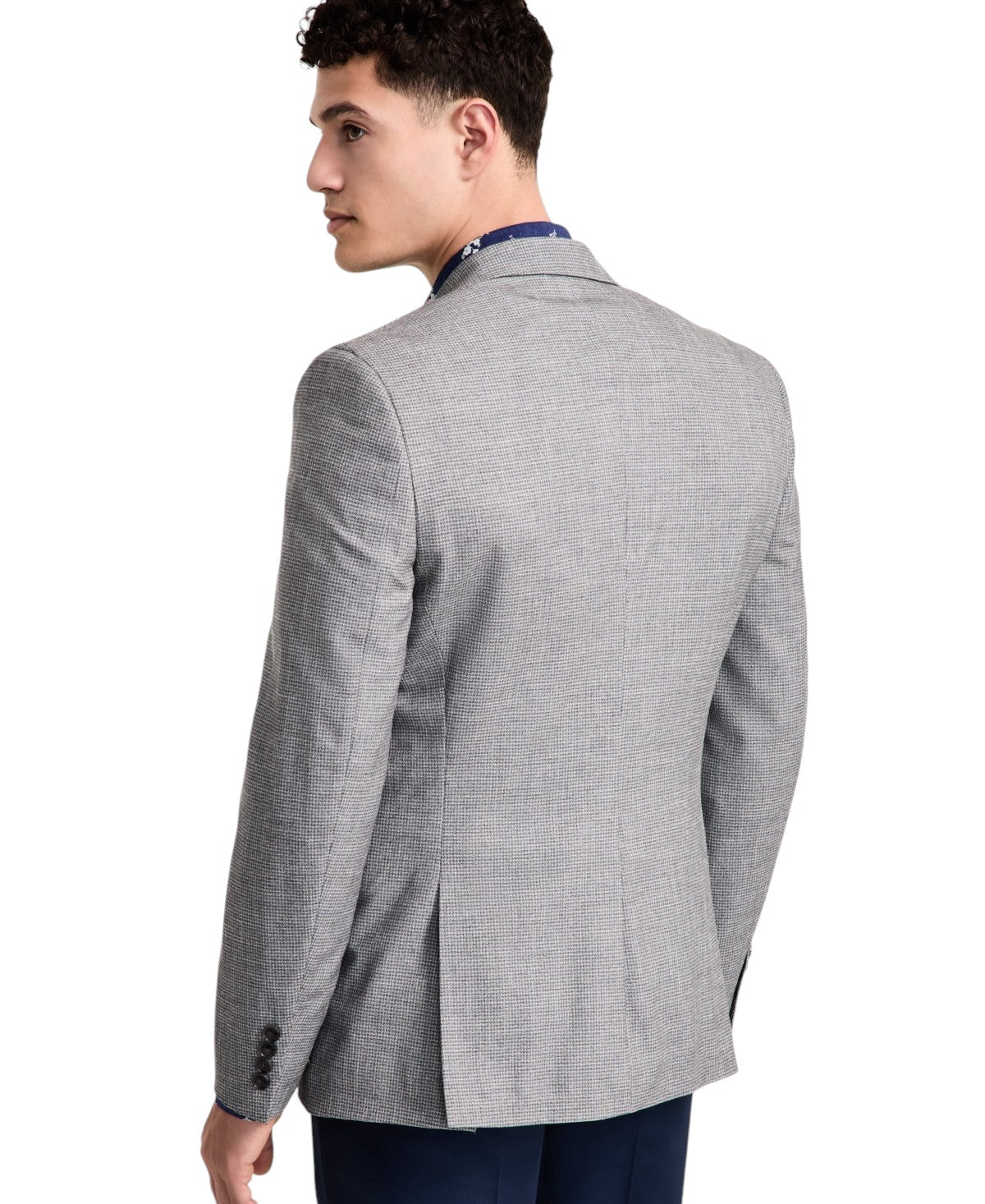 Bar Iii Mens Slim fit Sport Coat Blazer 44 R Mid Gray Check