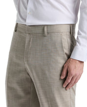 Perry Ellis Portfolio Men's Modern Fit Sharkskin Dress Pants - Dusty Khaki