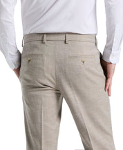 Perry Ellis Portfolio Men's Modern Fit Sharkskin Dress Pants - Dusty Khaki