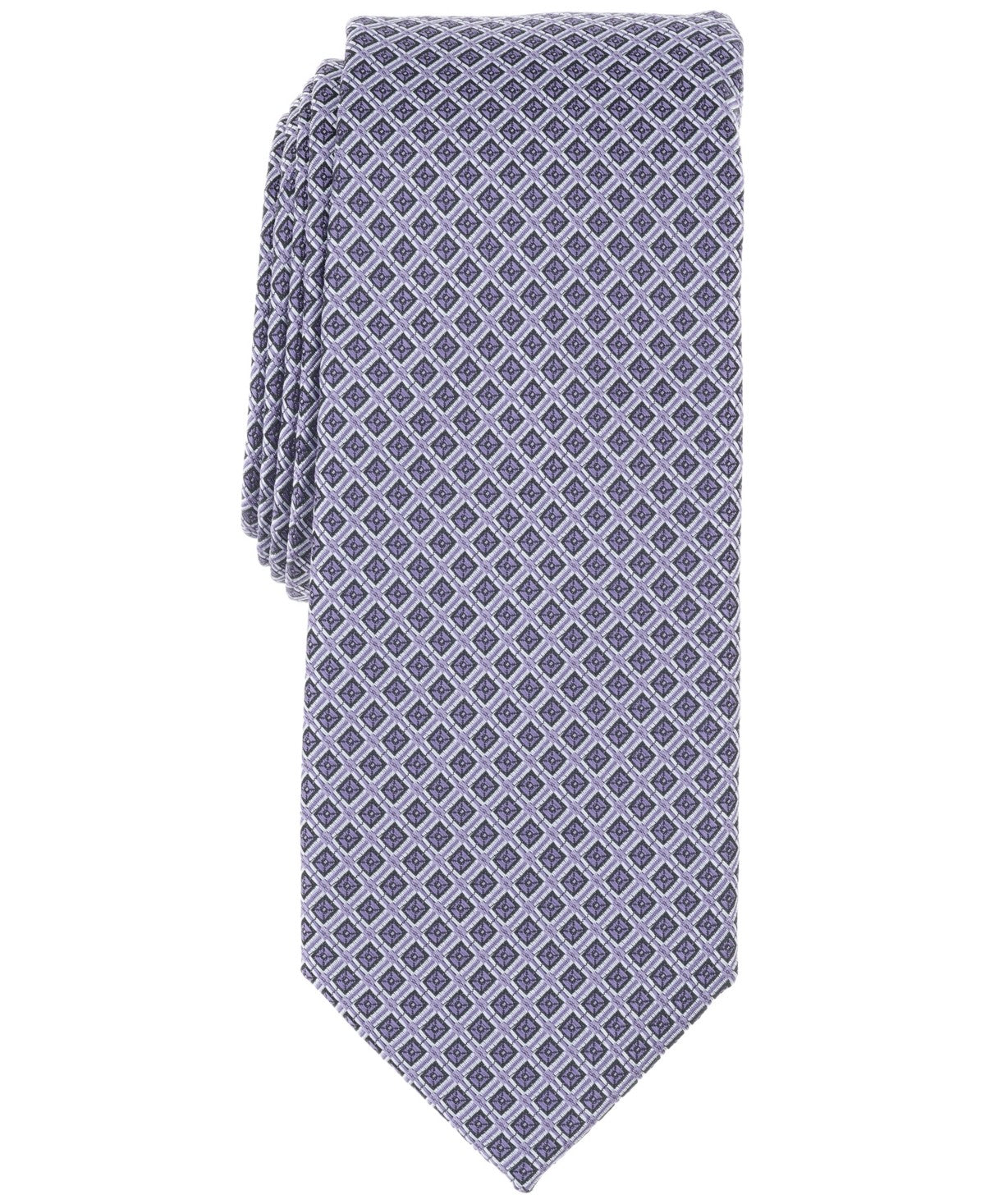 Alfani Mens Scutari Geo-Pattern Neck Tie Purple