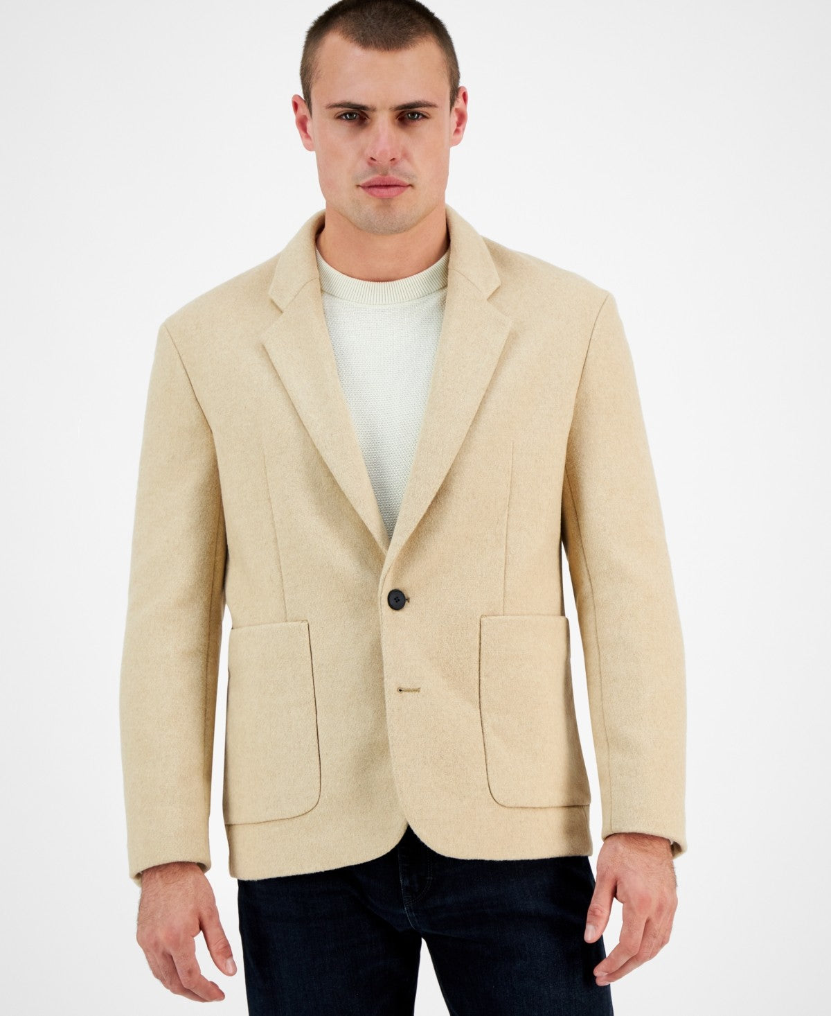 Hugo Boss Mens Modern fit Sport Coat Blazer 36 S Beige Solid