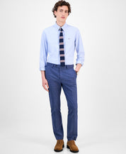 Tommy Hilfiger Mens Modern fit Dress Pants 36 / 30 Mid Blue Plaid Stretch