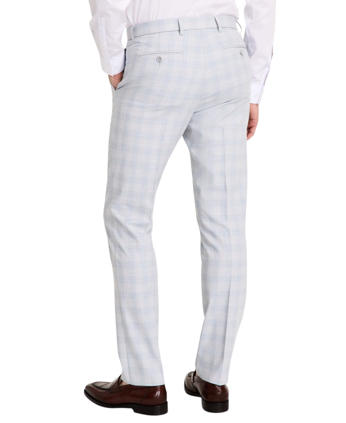 Tommy Hilfiger Mens Modern fit Dress Pants 38 / 30 Light Grey Plaid