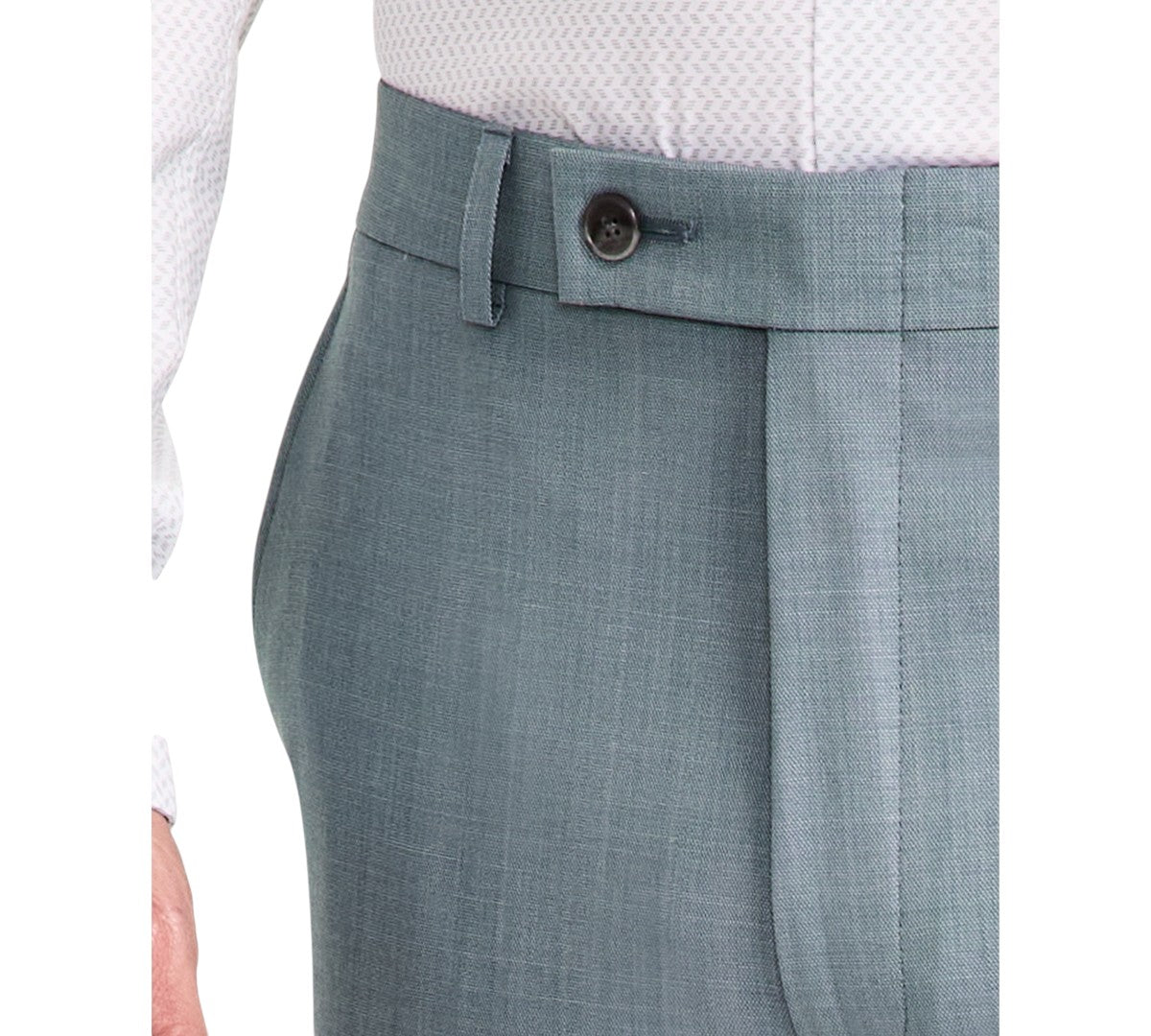 Calvin Klein Mens Slim fit Dress Pants 42 / 30 Green Solid Stretch Wool