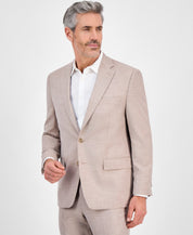 Tallia Mens Classic fit Suit Jacket Blazer 46 L Beige Solid Stretch